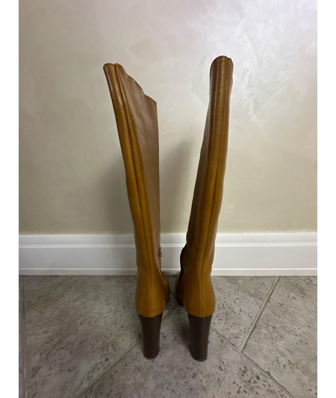 CHLOE Оранжевое кожаные сапоги, фото 4