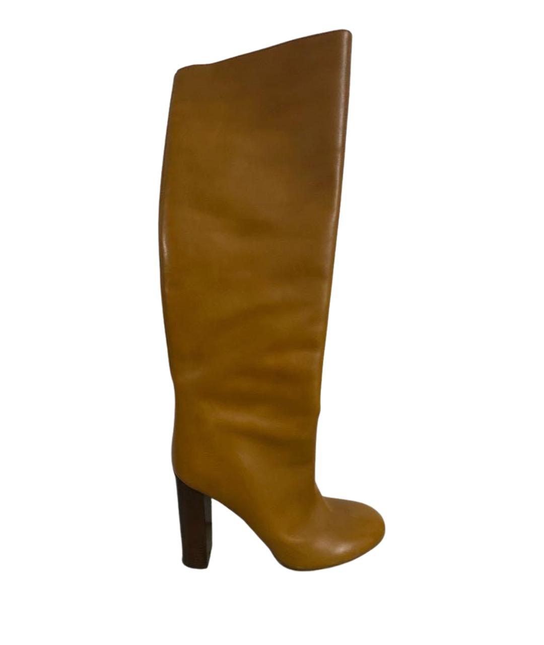 CHLOE Оранжевое кожаные сапоги, фото 1