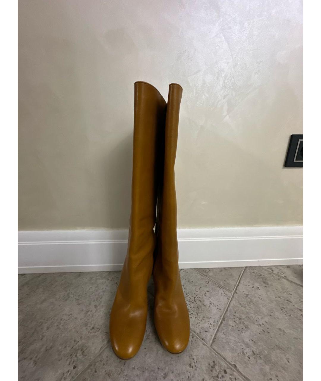 CHLOE Оранжевое кожаные сапоги, фото 2