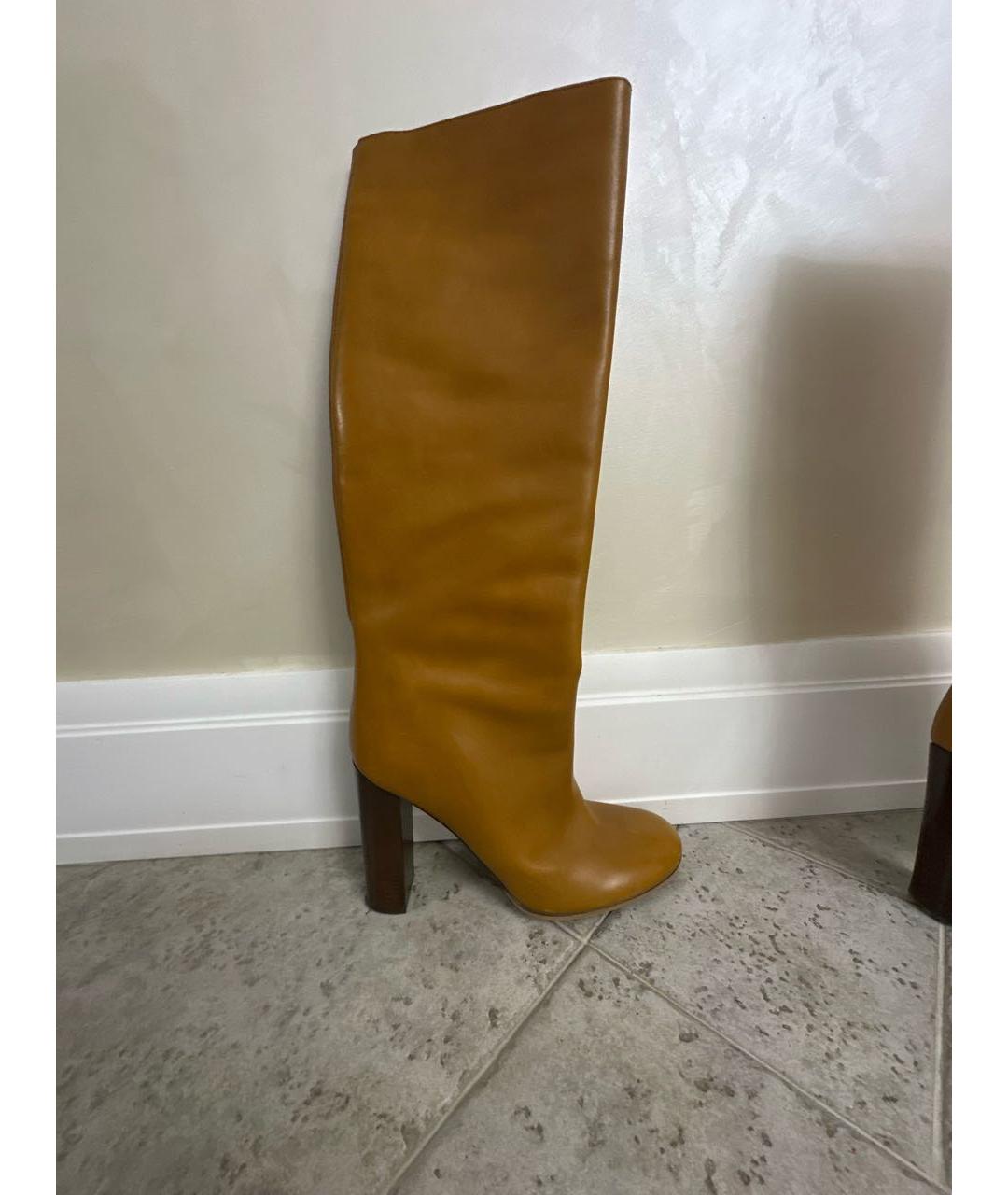 CHLOE Оранжевое кожаные сапоги, фото 6