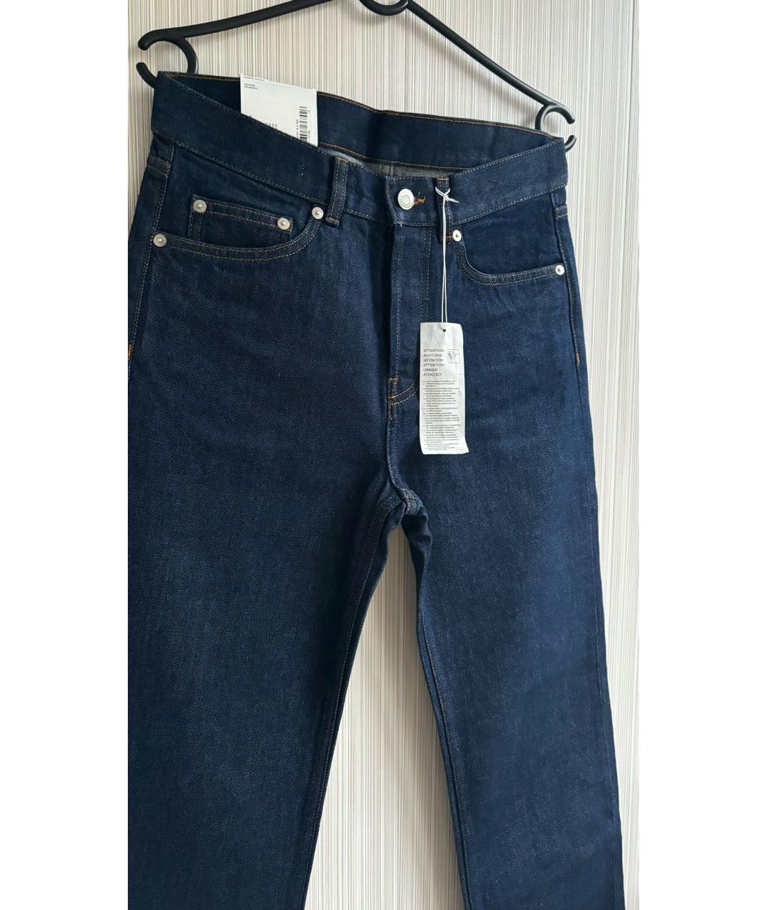 ARKET Темно-синие хлопковые прямые джинсы, фото 3