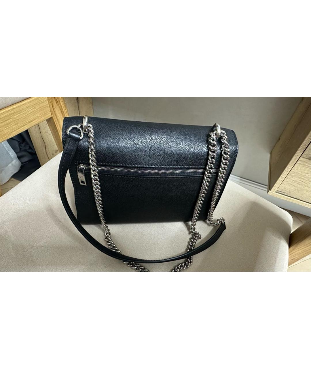 LOUIS VUITTON Черная кожаная сумка через плечо, фото 3