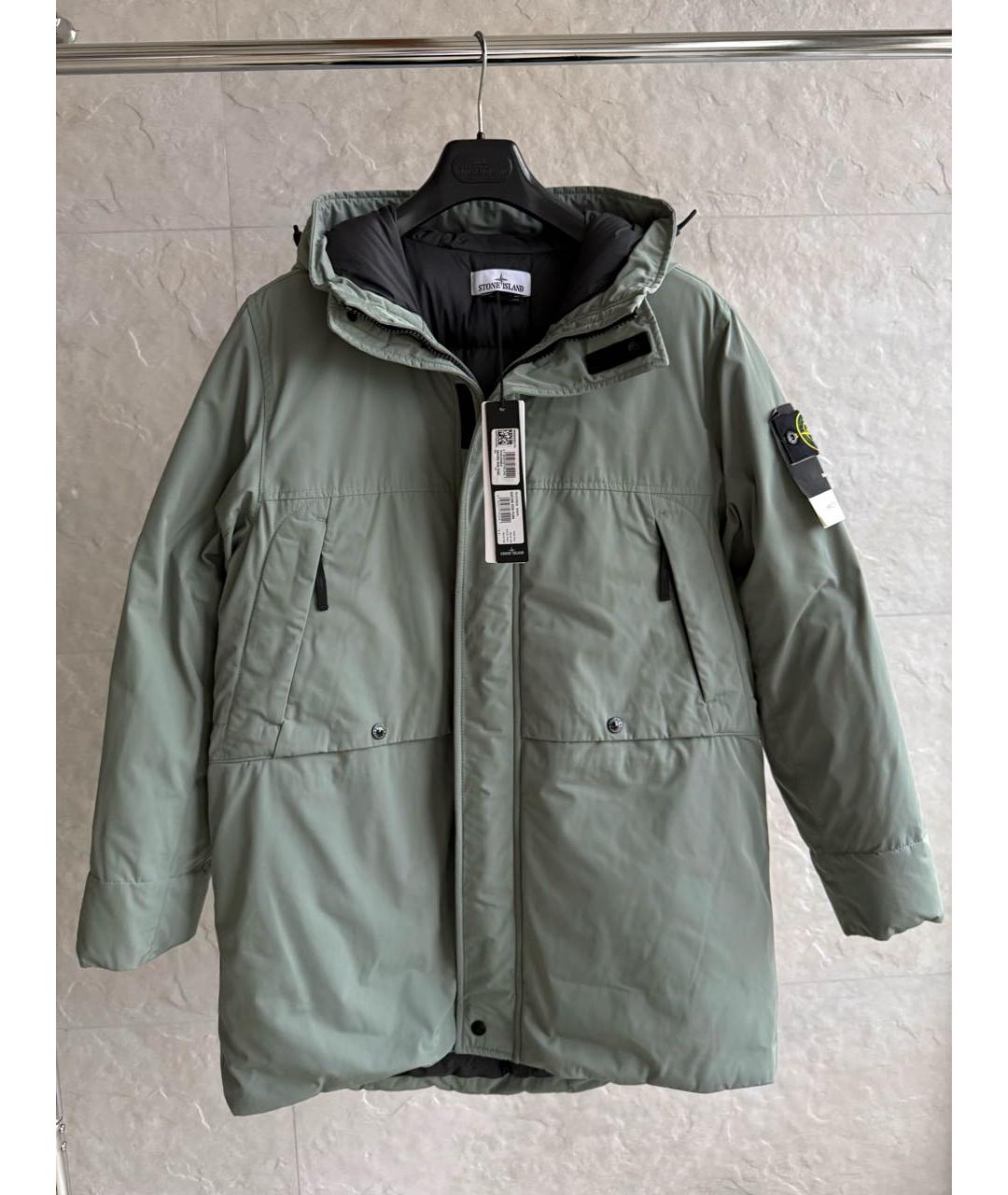 STONE ISLAND Хаки пуховик, фото 2