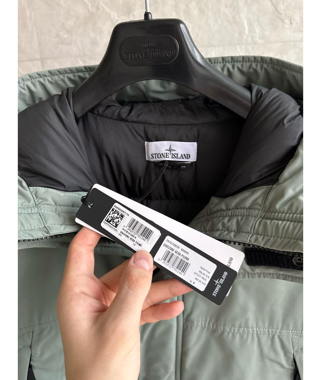 STONE ISLAND Хаки пуховик, фото 3