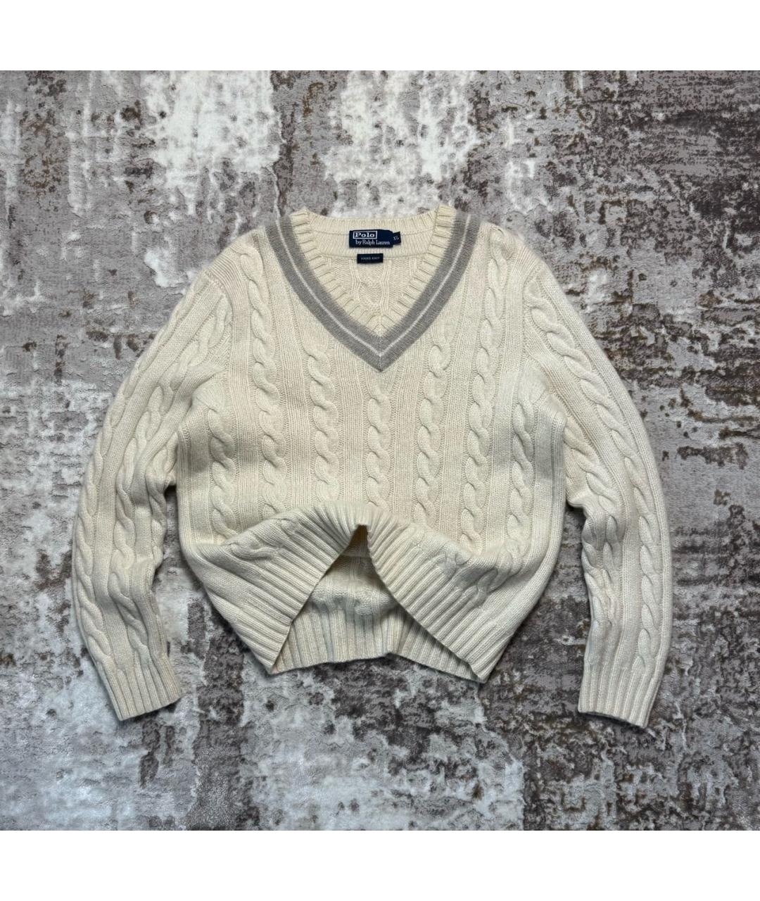 POLO RALPH LAUREN Бежевый кашемировый джемпер / свитер, фото 5