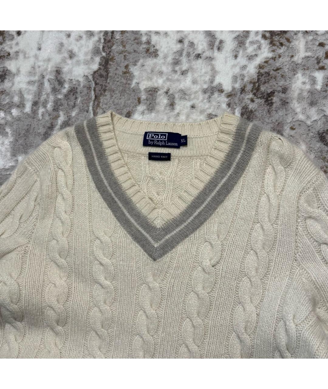 POLO RALPH LAUREN Бежевый кашемировый джемпер / свитер, фото 4