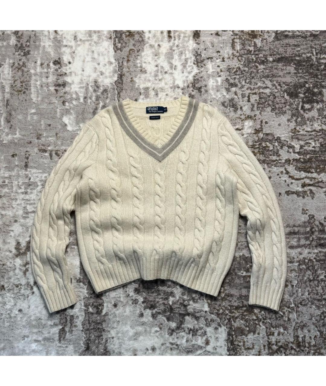 POLO RALPH LAUREN Бежевый кашемировый джемпер / свитер, фото 9