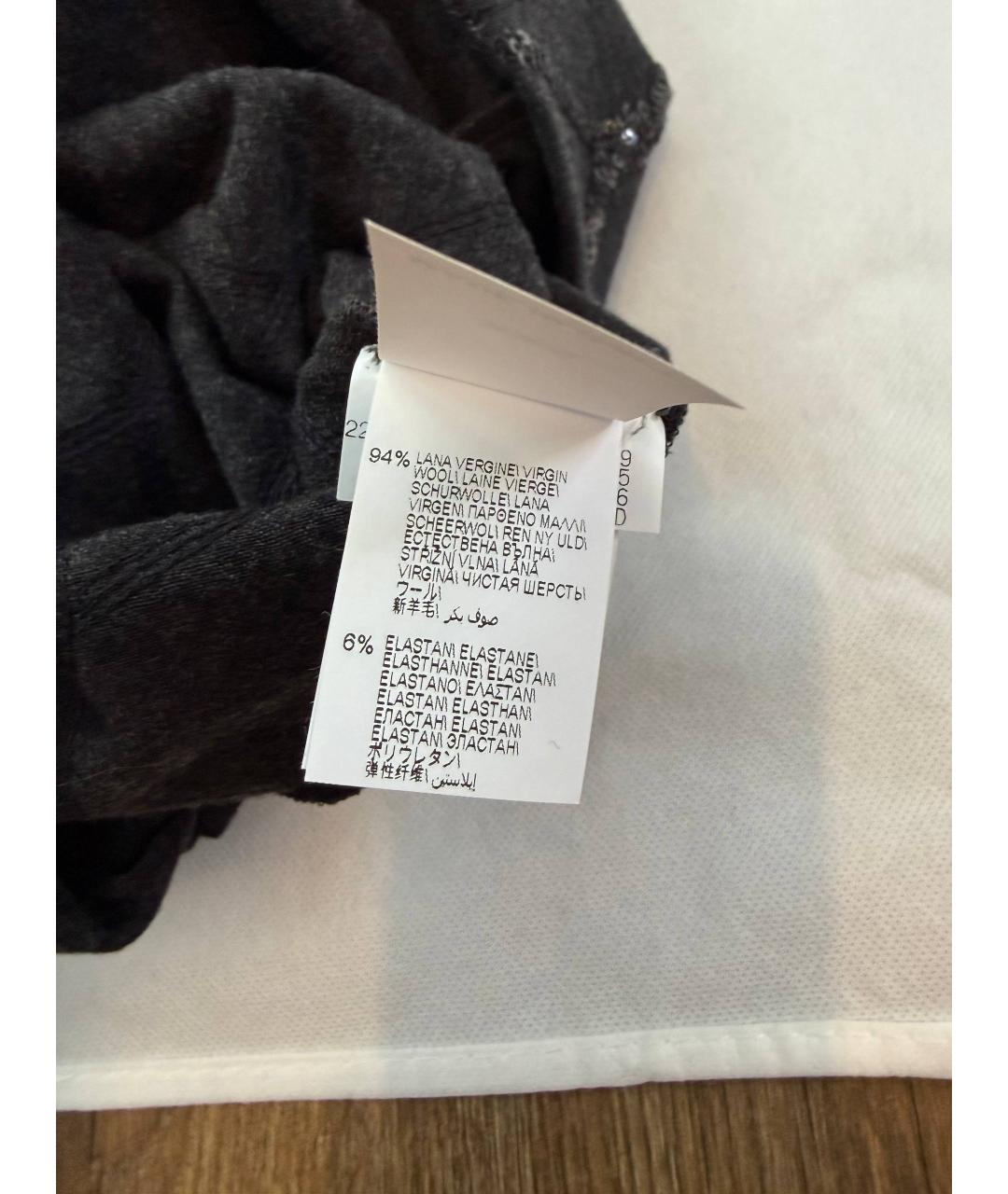 BRUNELLO CUCINELLI Черное шерстяное повседневное платье, фото 8