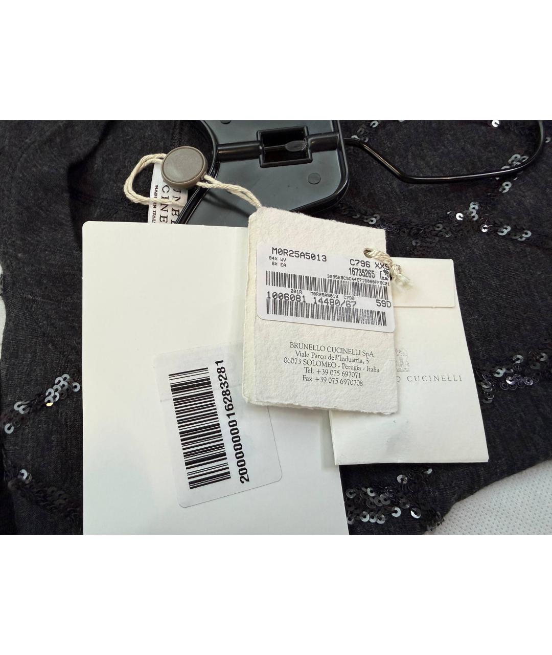 BRUNELLO CUCINELLI Черное шерстяное повседневное платье, фото 9