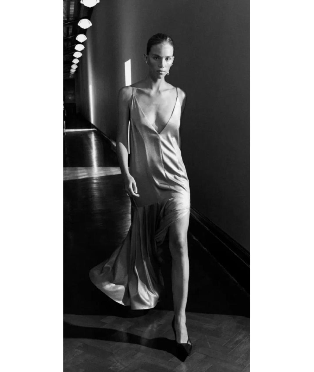 COS Серебряное полиэстеровое вечернее платье, фото 4