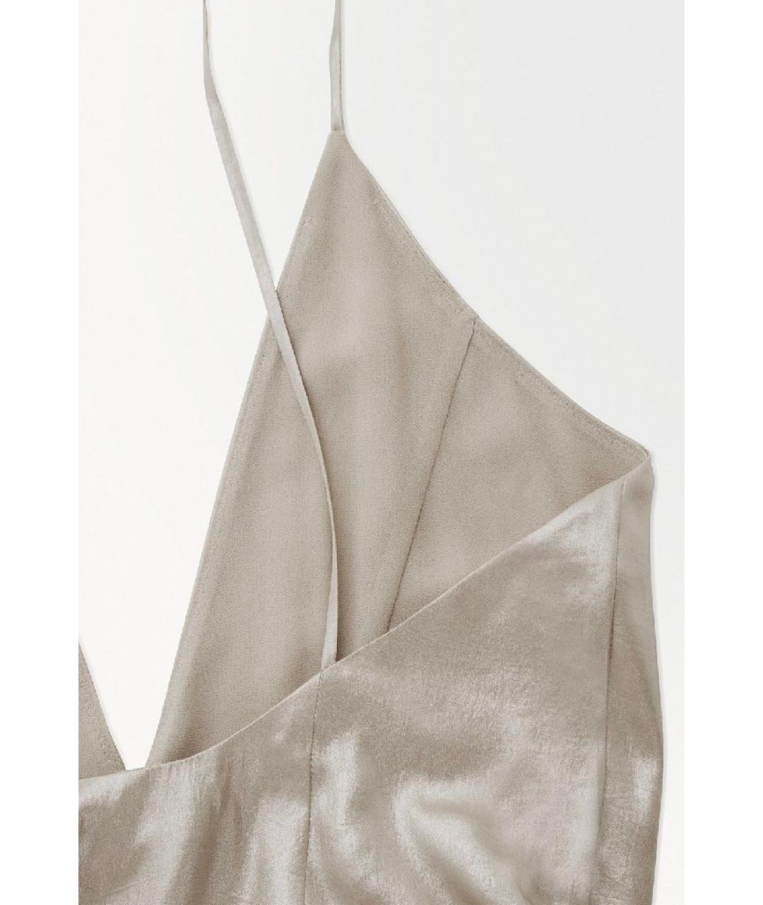 COS Серебряное полиэстеровое вечернее платье, фото 2