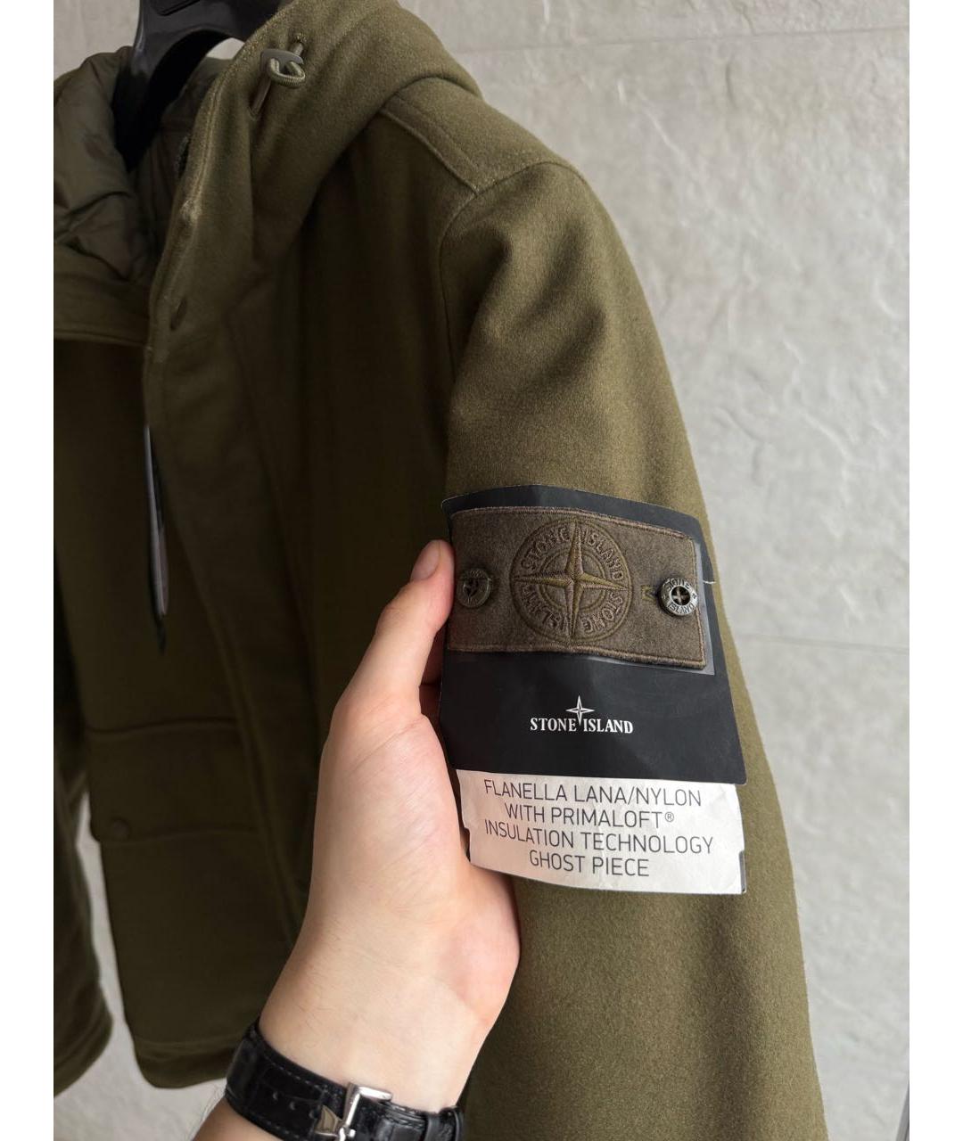 STONE ISLAND Хаки шерстяная куртка, фото 5