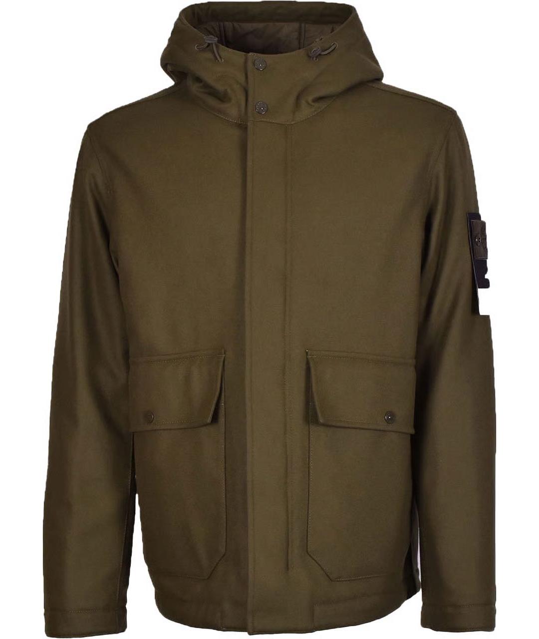 STONE ISLAND Хаки шерстяная куртка, фото 1