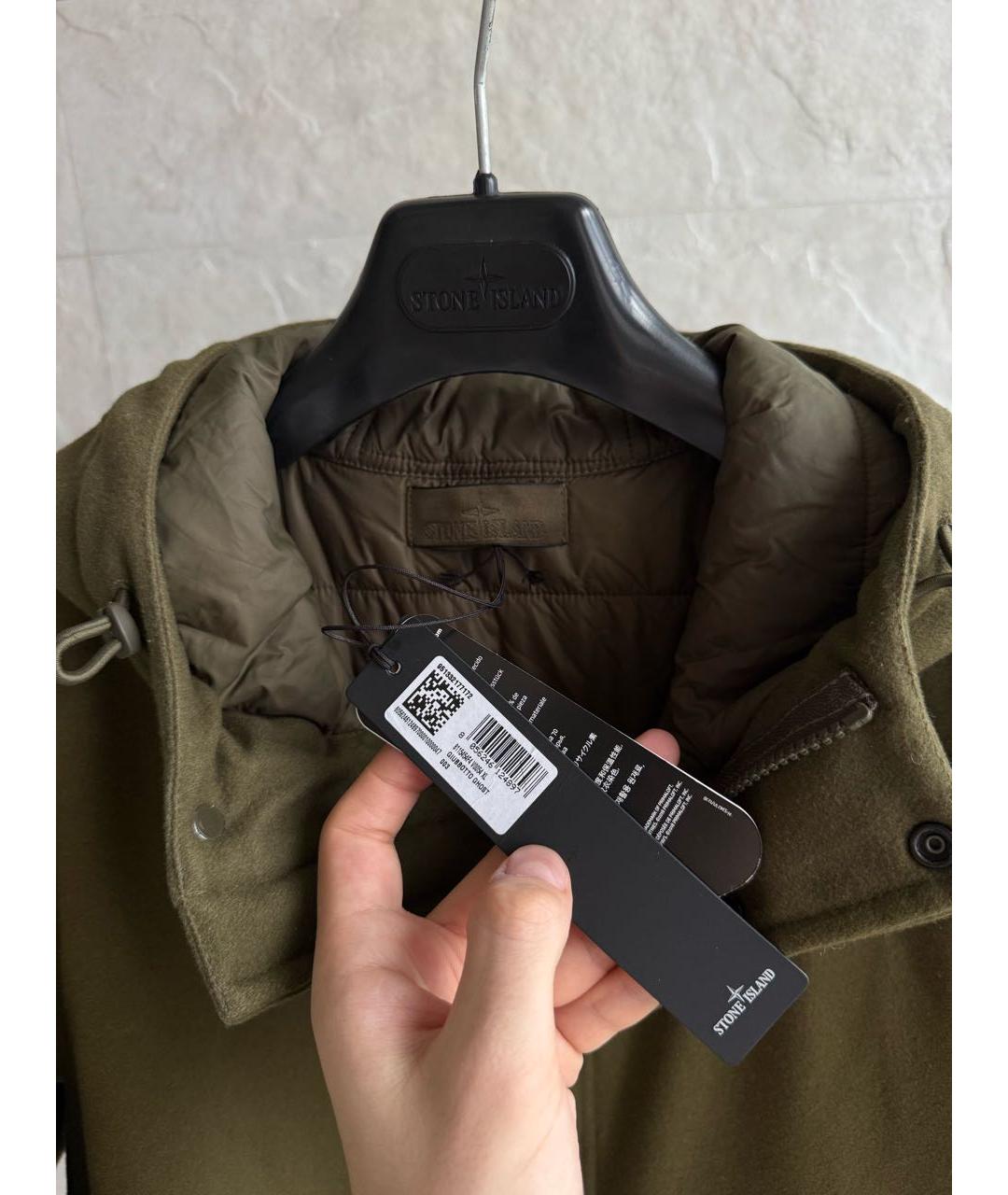 STONE ISLAND Хаки шерстяная куртка, фото 3