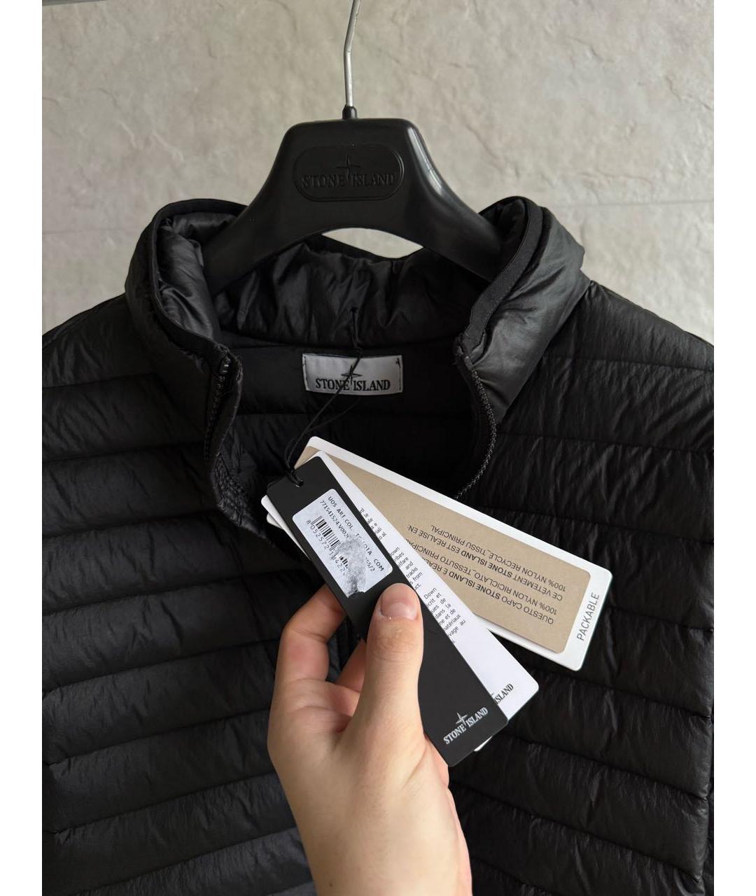 STONE ISLAND Черный пуховик, фото 3