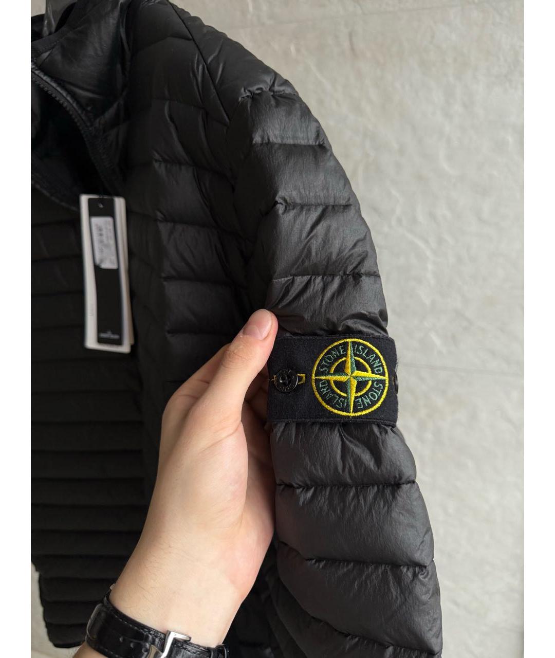 STONE ISLAND Черный пуховик, фото 4