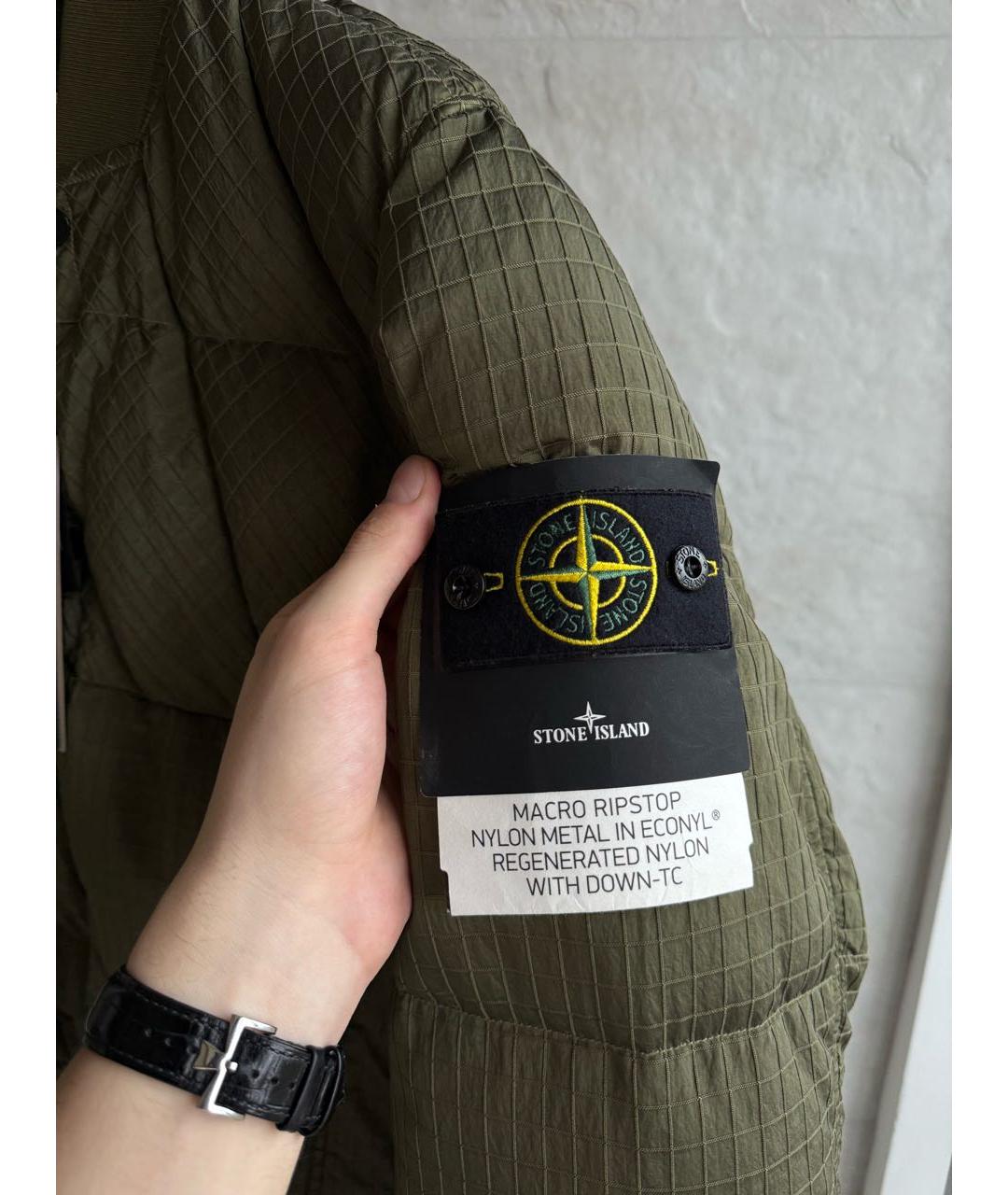 STONE ISLAND Хаки пуховик, фото 4