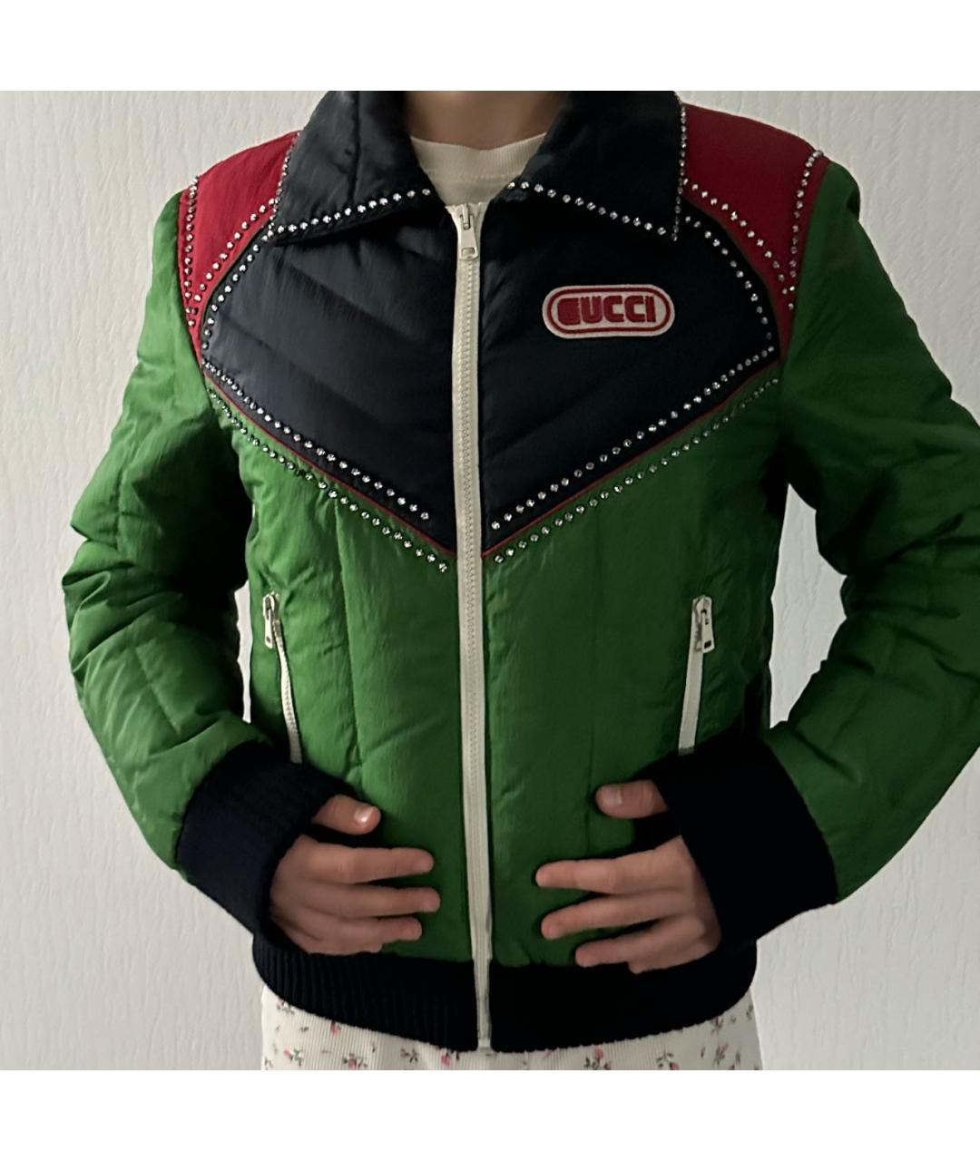 GUCCI Зеленая полиамидовая куртка, фото 6