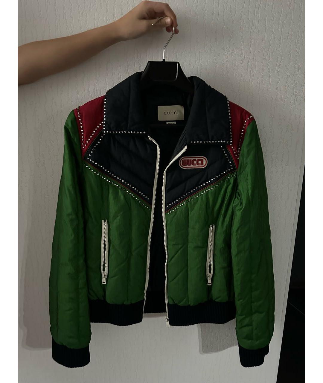 GUCCI Зеленая полиамидовая куртка, фото 9