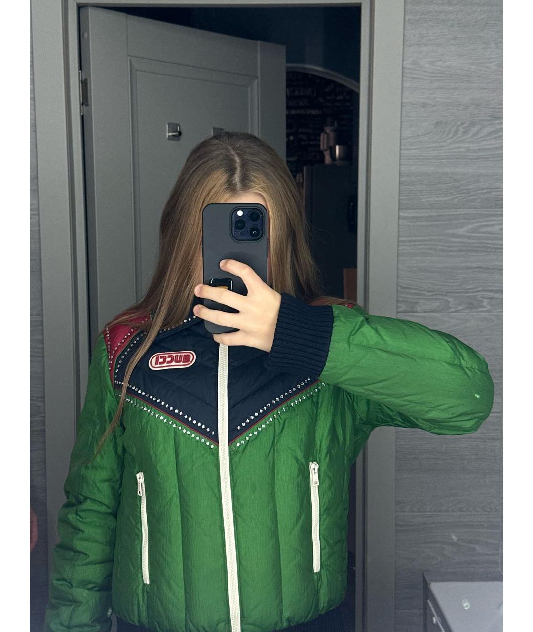 GUCCI Зеленая полиамидовая куртка, фото 8