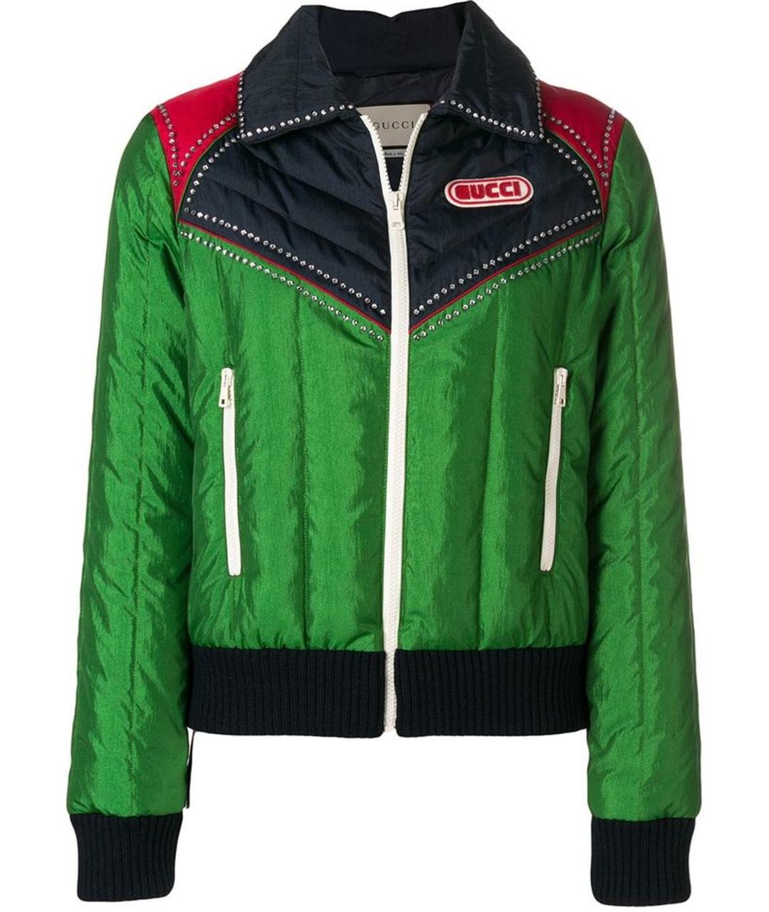 GUCCI Зеленая полиамидовая куртка, фото 1