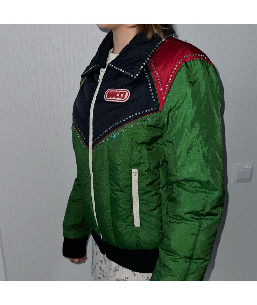 GUCCI Зеленая полиамидовая куртка, фото 5