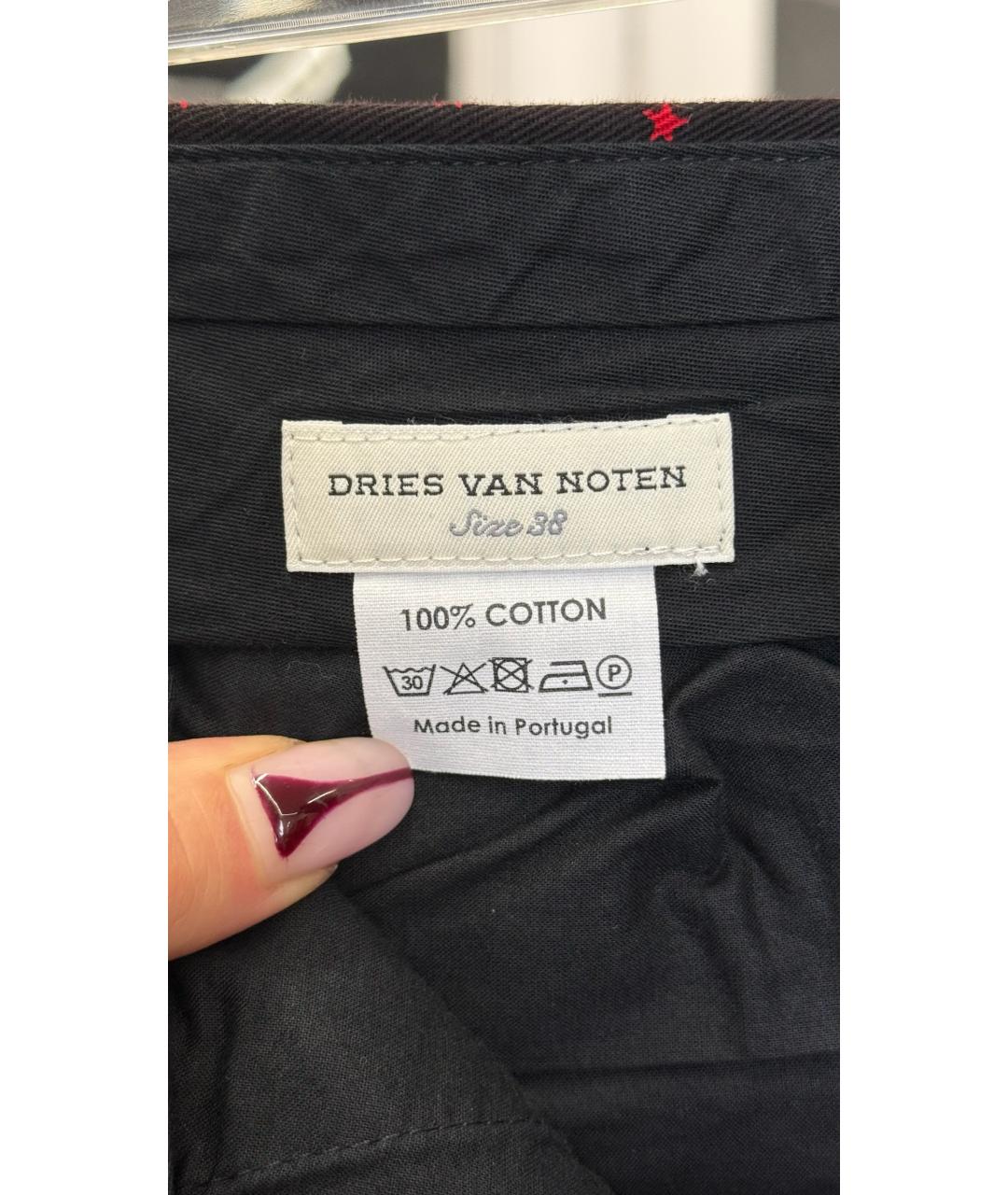 DRIES VAN NOTEN Черные хлопковые брюки широкие, фото 3