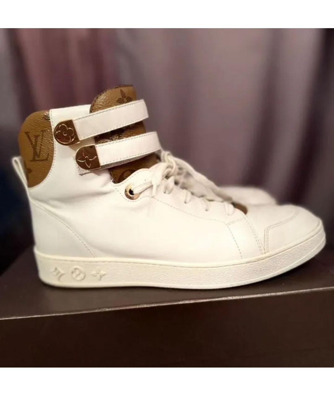 LOUIS VUITTON Белые кожаные кроссовки, фото 2