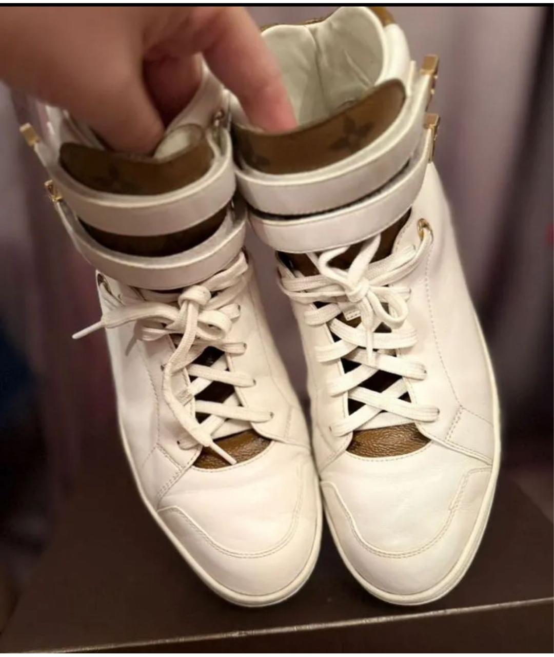 LOUIS VUITTON Белые кожаные кроссовки, фото 3