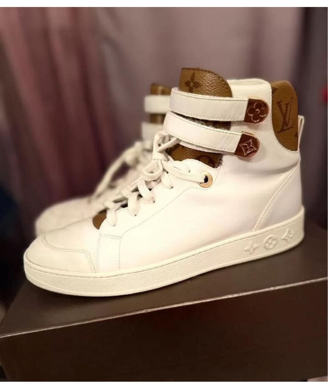 LOUIS VUITTON Белые кожаные кроссовки, фото 5