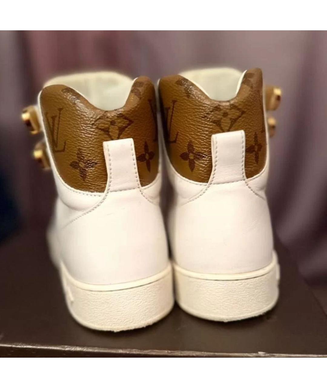 LOUIS VUITTON Белые кожаные кроссовки, фото 4