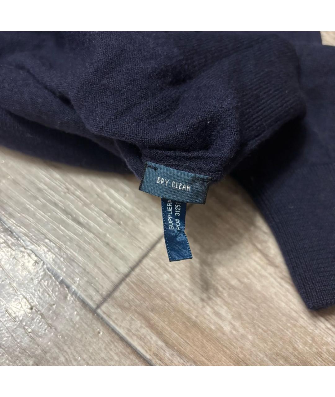 POLO RALPH LAUREN Темно-синий шерстяной джемпер / свитер, фото 5