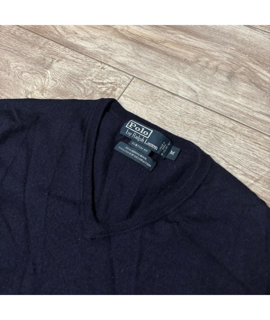 POLO RALPH LAUREN Темно-синий шерстяной джемпер / свитер, фото 2