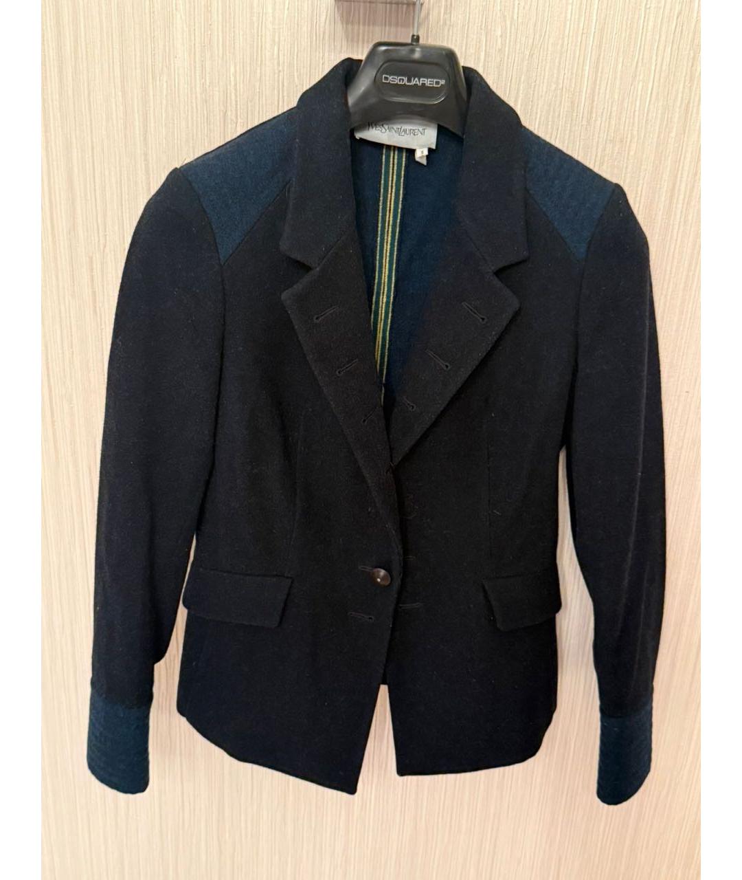 SAINT LAURENT Черный шерстяной жакет/пиджак, фото 4