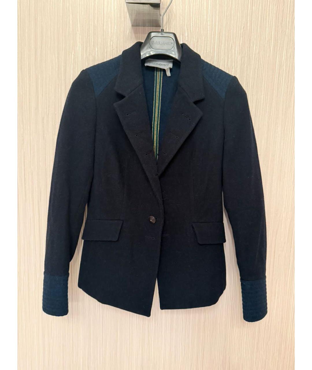 SAINT LAURENT Черный шерстяной жакет/пиджак, фото 9