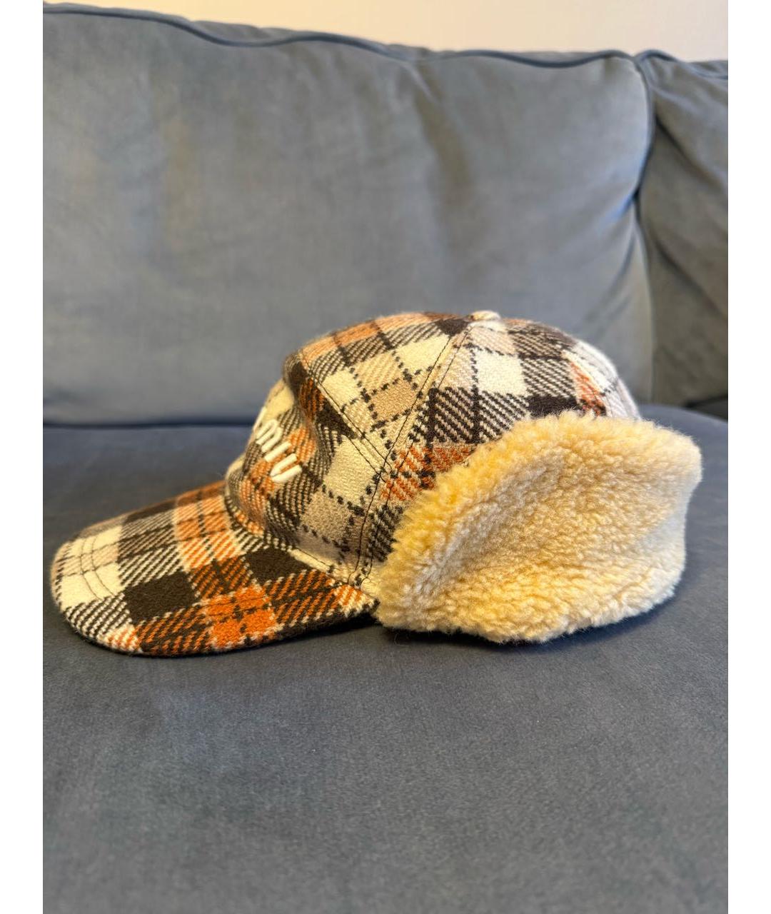 MIU MIU Коричневая шерстяная шапка, фото 2