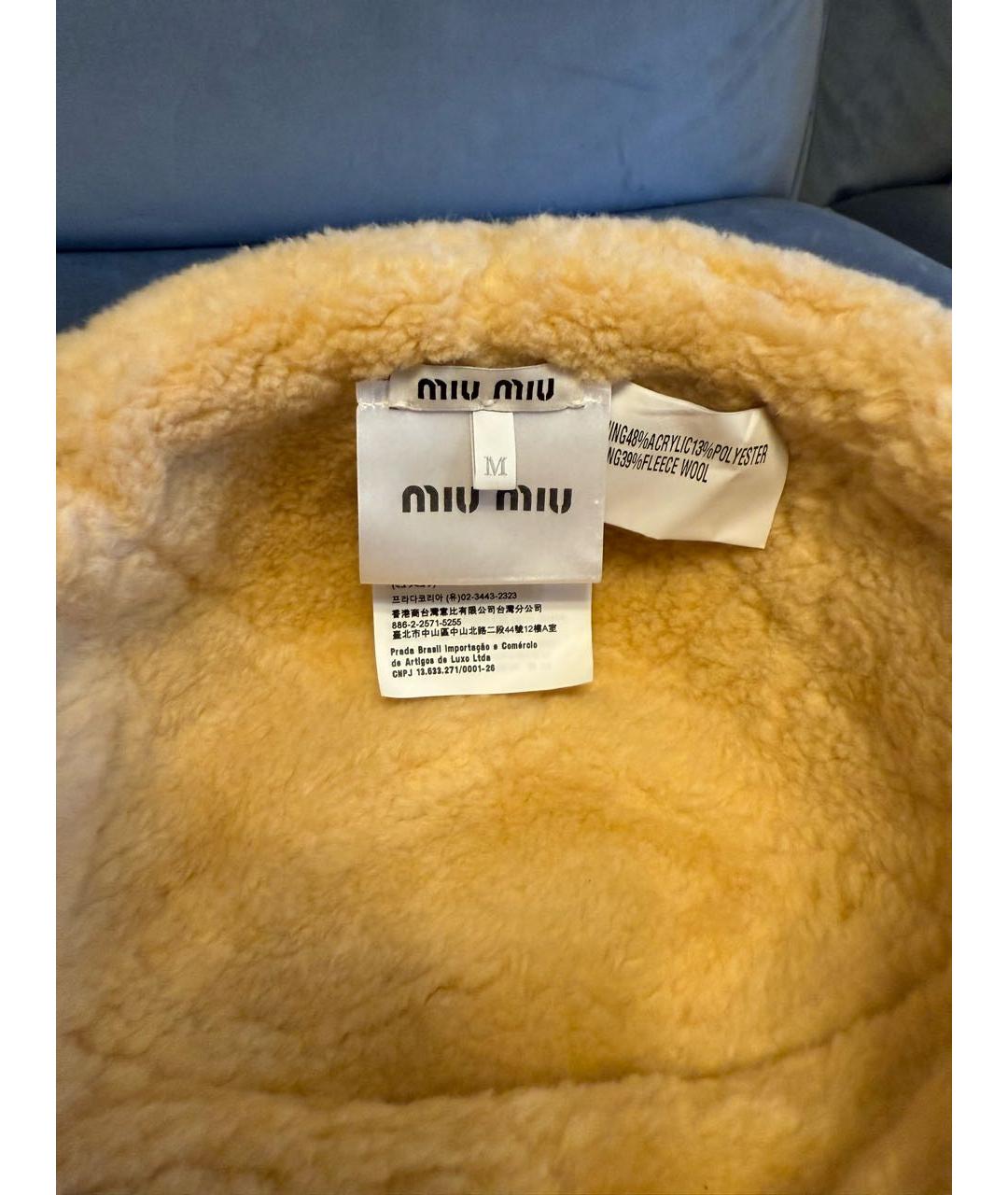 MIU MIU Коричневая шерстяная шапка, фото 5