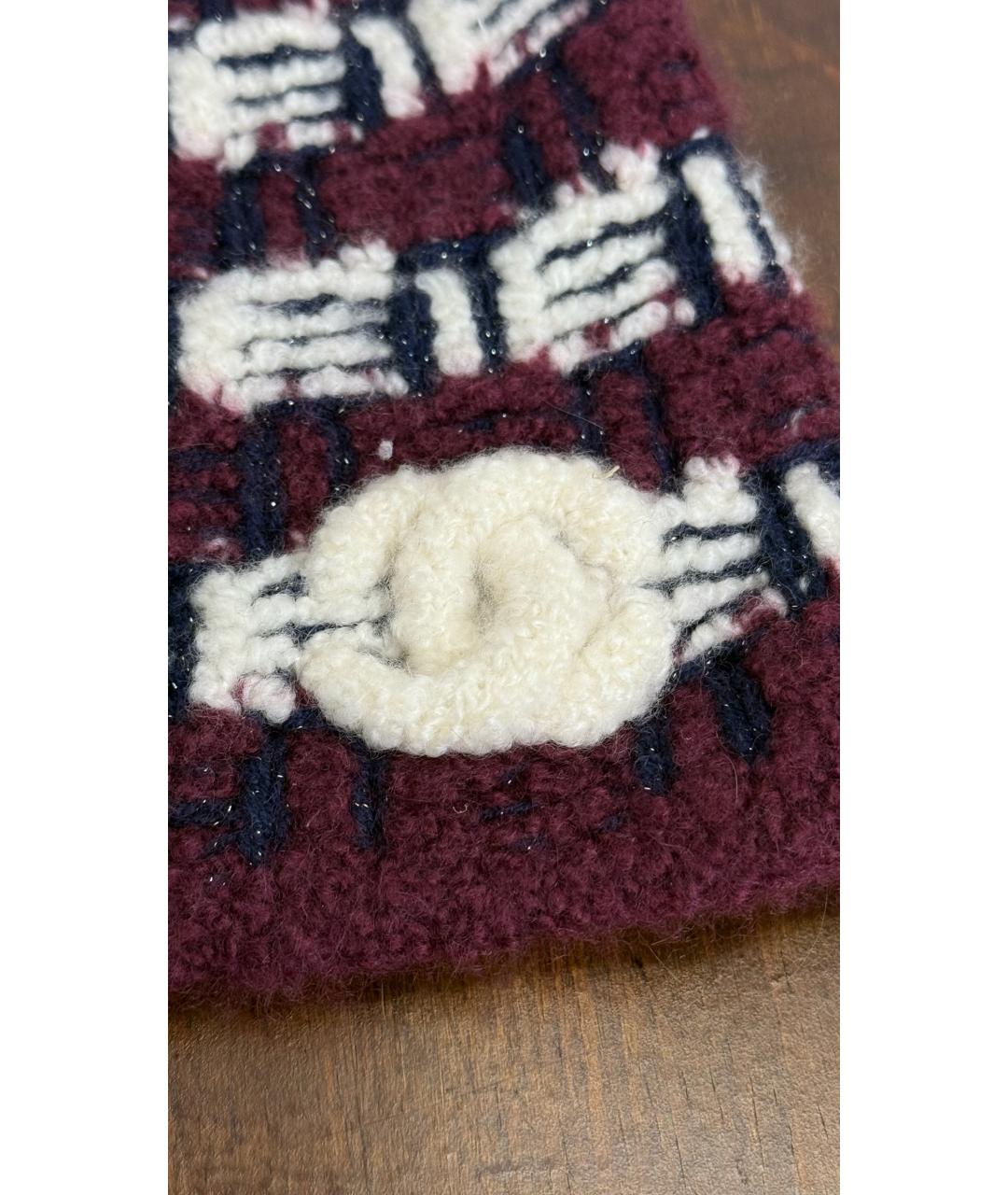 CHANEL Бордовая кашемировая шапка, фото 4