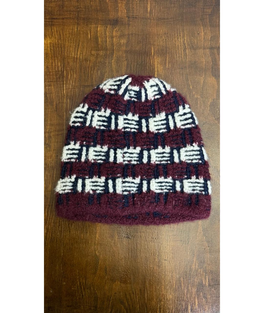CHANEL Бордовая кашемировая шапка, фото 2