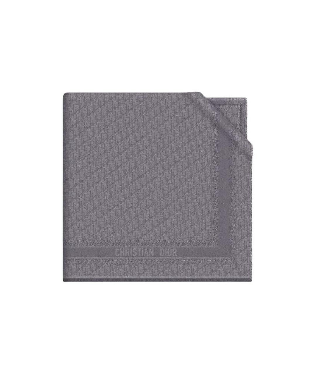 CHRISTIAN DIOR Серый платок, фото 1