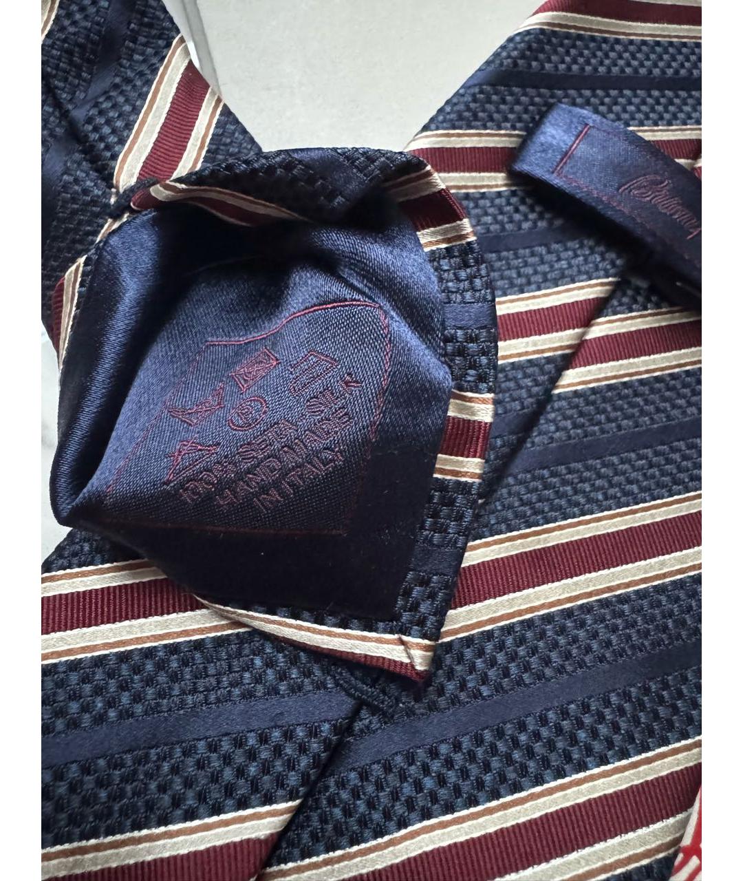 BRIONI Темно-синий шелковый галстук, фото 7