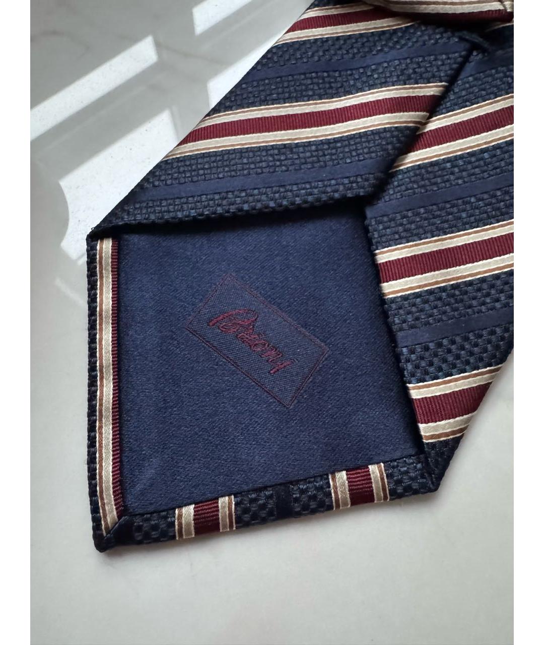BRIONI Темно-синий шелковый галстук, фото 6