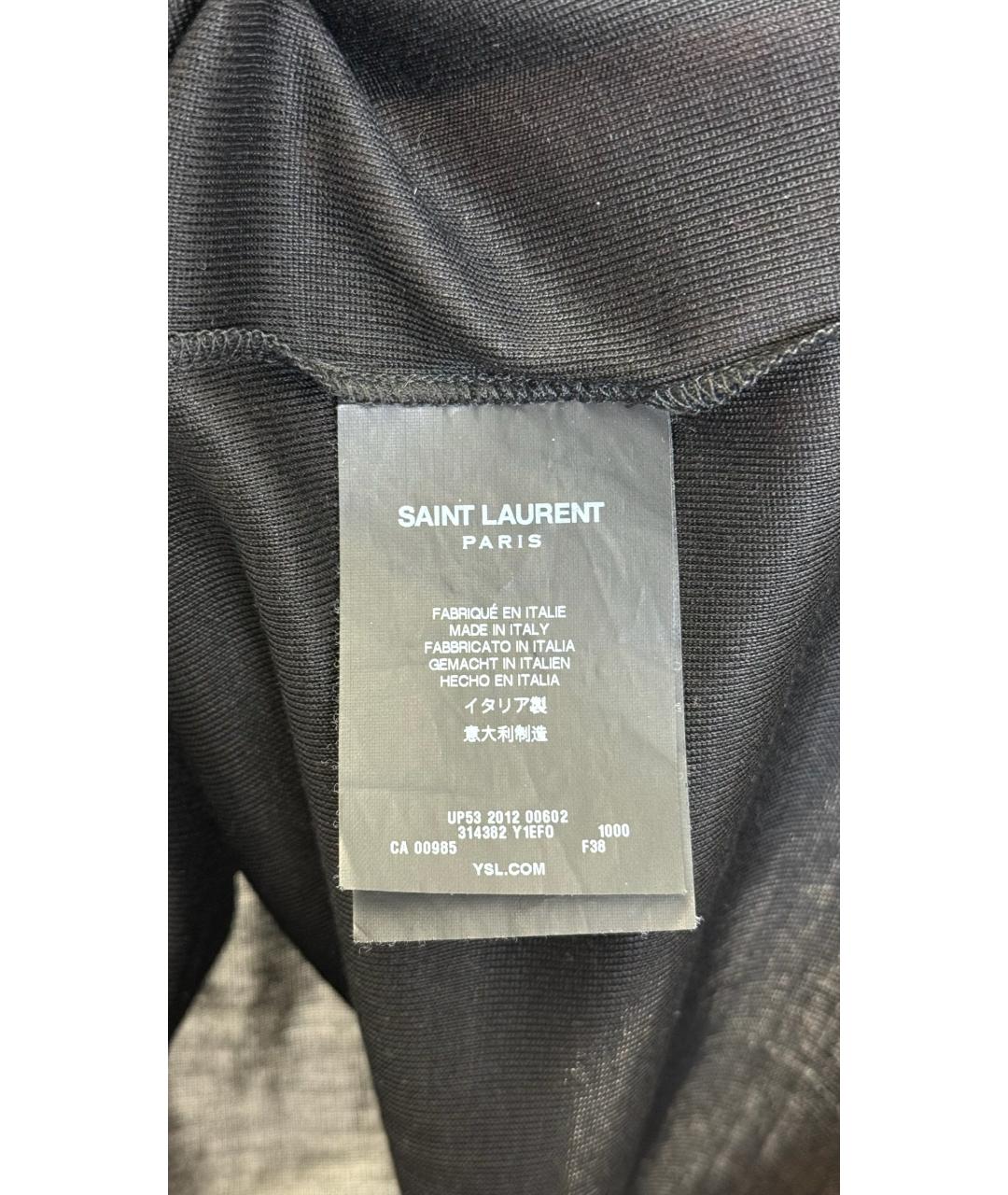 SAINT LAURENT Черная шелковая футболка, фото 5