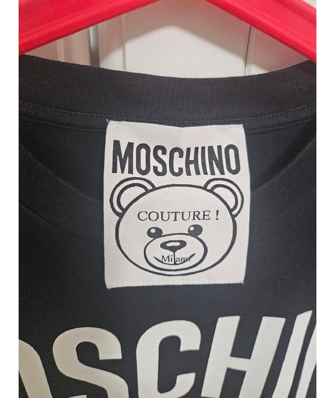 MOSCHINO Черная хлопковая футболка, фото 3