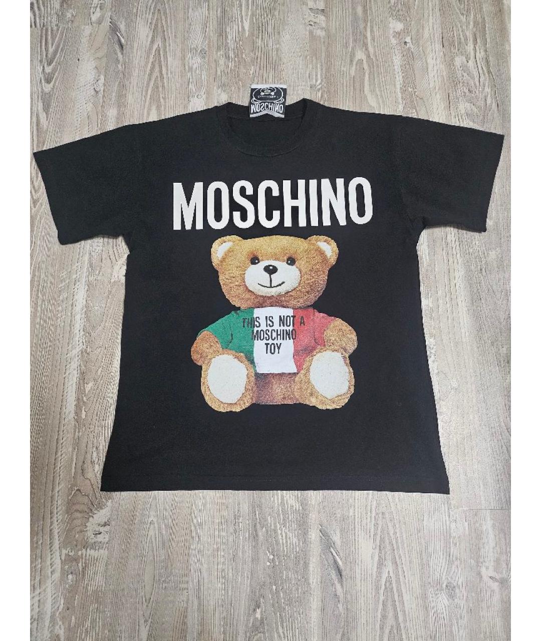 MOSCHINO Черная хлопковая футболка, фото 5