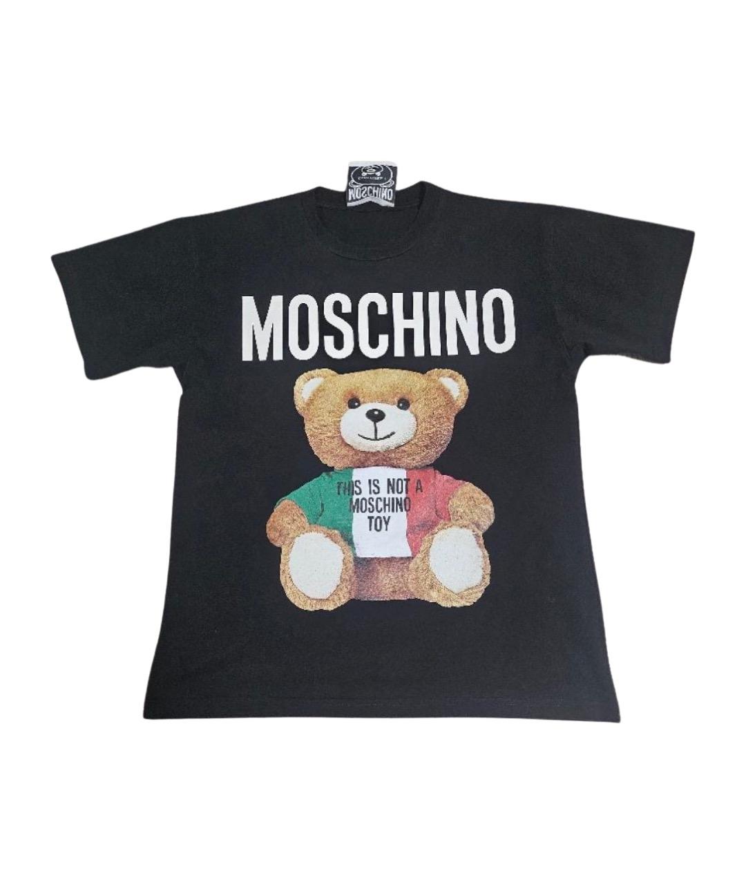 MOSCHINO Черная хлопковая футболка, фото 1