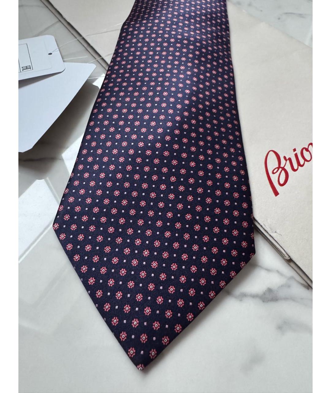 BRIONI Темно-синий шелковый галстук, фото 3