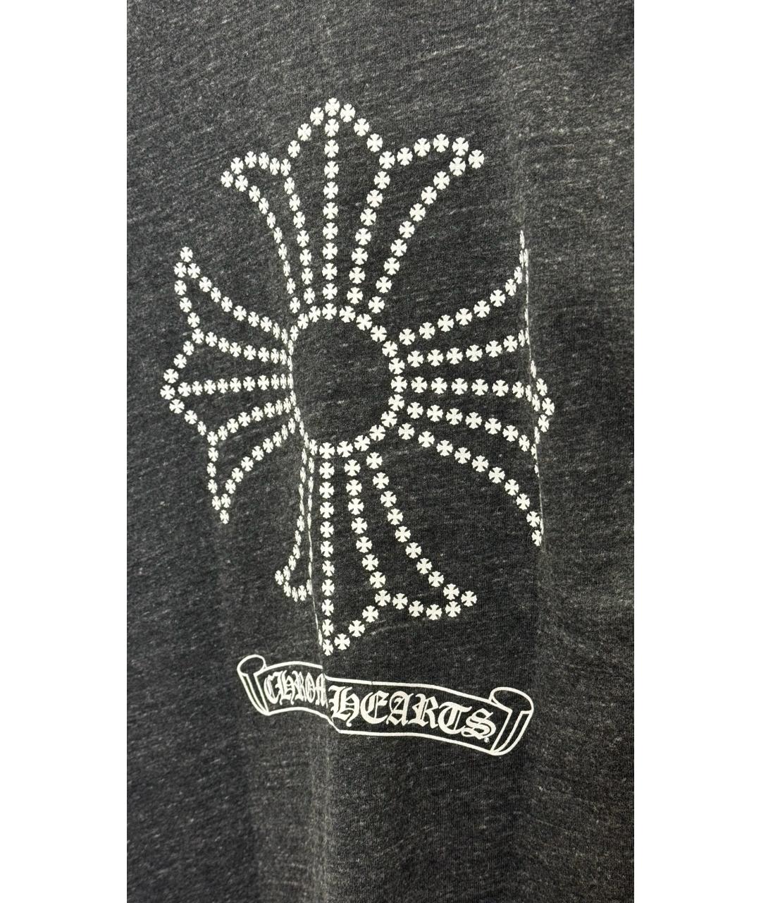 CHROME HEARTS Черная хлопковая футболка, фото 7