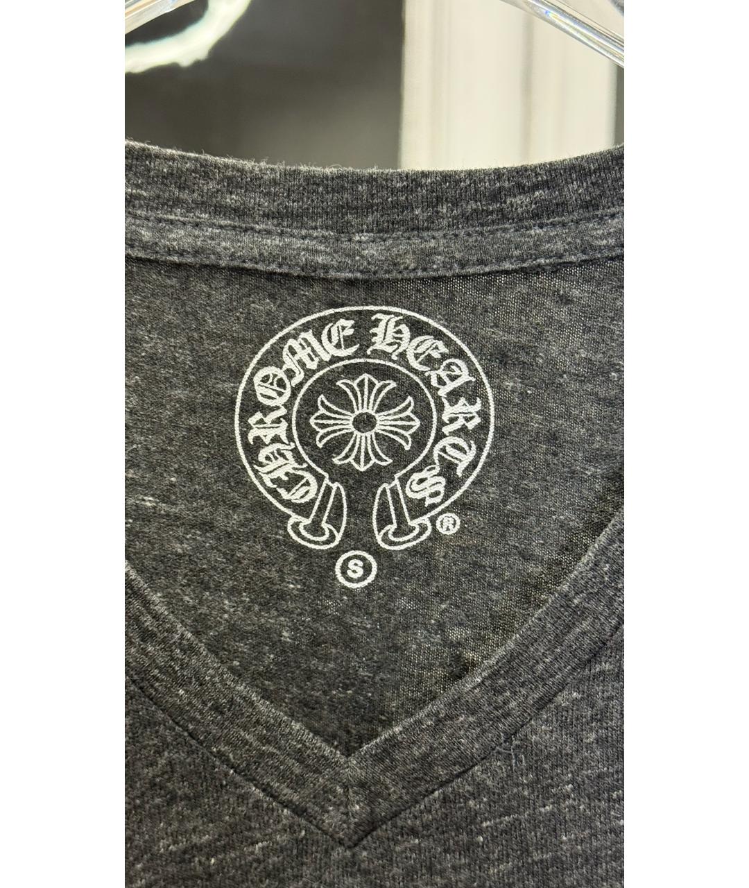 CHROME HEARTS Черная хлопковая футболка, фото 4