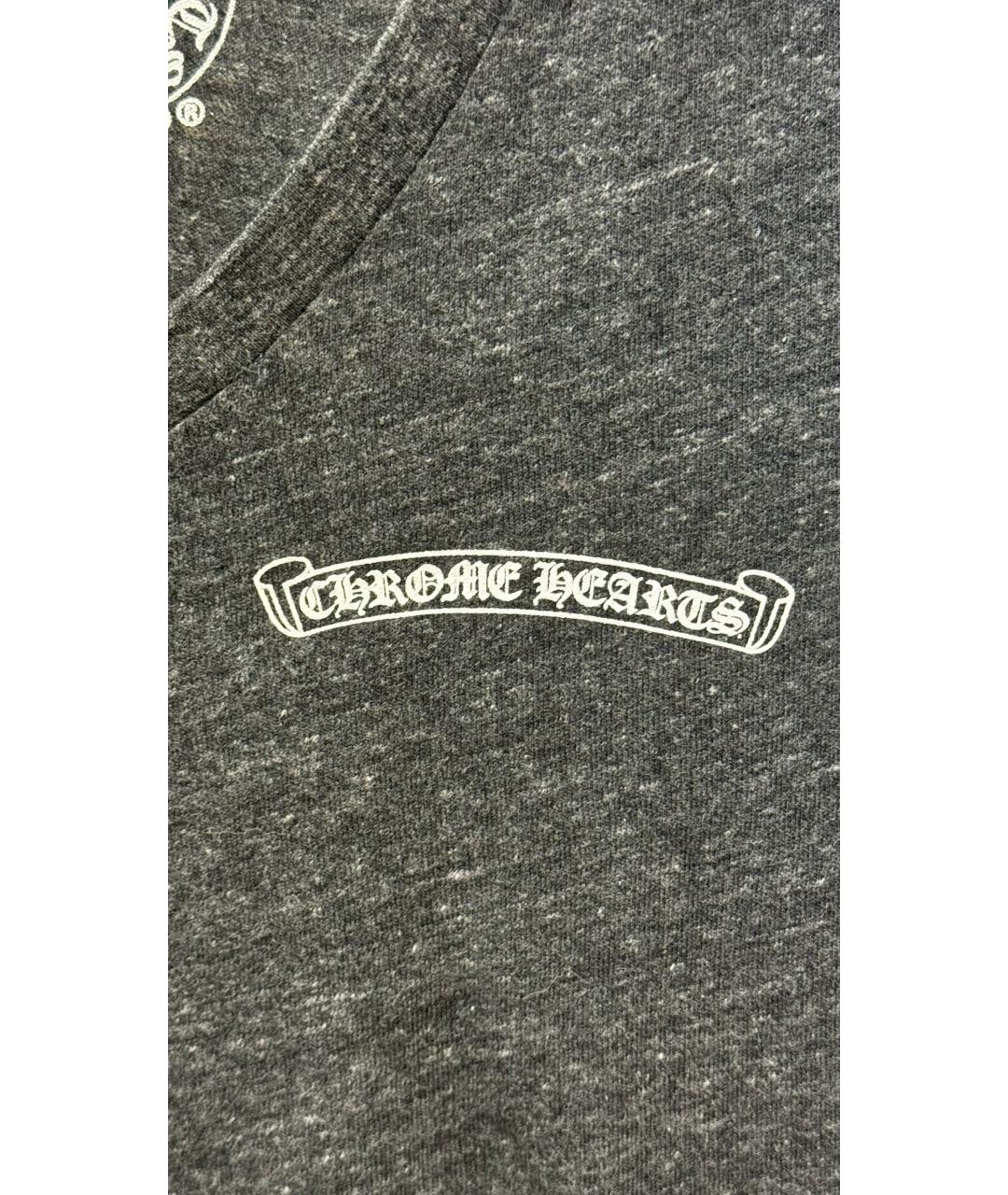 CHROME HEARTS Черная хлопковая футболка, фото 6